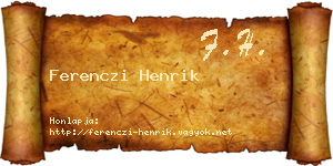 Ferenczi Henrik névjegykártya