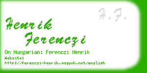 henrik ferenczi business card
